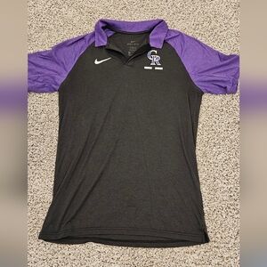 Nike | Men's Black And Purple Colorado Rockies Dri-FIT Polo